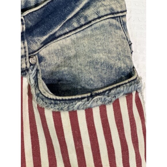 Blue Faith Y2K Women’s Patriotic American Flag Distressed Jeans Sz 9/10 - Picture 7 of 12
